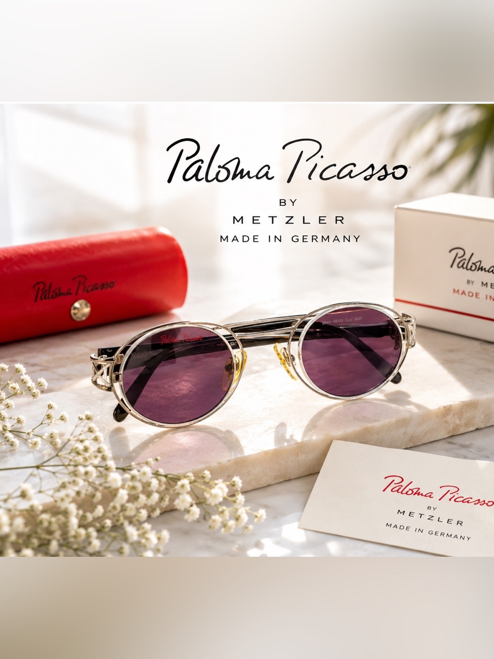 Paloma Picasso Metzler Round Sunglasses Model 8601 Germ Vintage